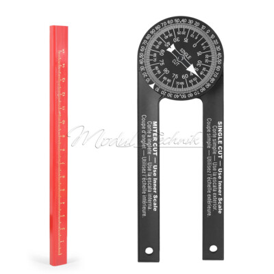 Woodworking Mitre Saw Protractor Accurate Angle Finder Aluminum Alloy w/ Pencil