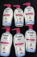 6 Nair Hair Remover Sensitive Shower Power Coconut Vitamin E Oil Lot