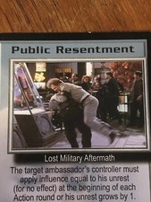 PUBLIC RESENTMENT THE GREAT WAR BABYLON 5 CCG RARE CARD NEAR MINT NEVER PLAYED