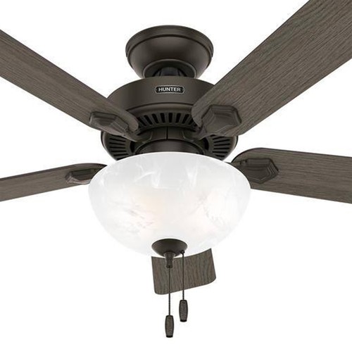 Hunter Fan 44 inch Traditional New Bronze Ceiling Fan with Light and Pull Chain - Picture 3 of 8