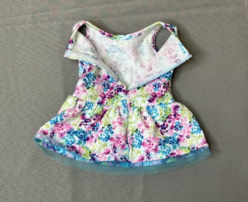 Vestido American Girl Doll Truly Me Flower Meet sin mangas verde azulado rosa púrpura - Imagen 5 de 7