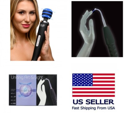 E-Stim Vibrating Massage Wand Electronic Electro Zeus Kit Twilight Blue Arc Real