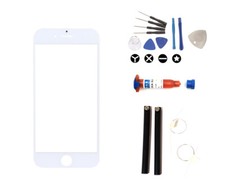 LCD Screen Digitizer Repair Kit Fit iphone 8 White Front Glass Lens Replacement