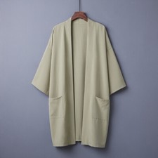 Men Japanese Coat Kimono Top Jacket Long Cardigan Yukata Loose Retro Outwear