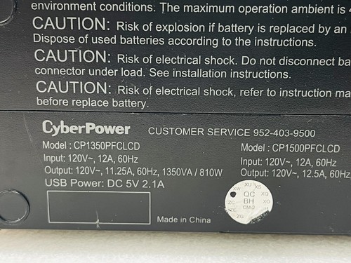USED - CyberPower 1500PFCLCD 1350VA/810W PFC Sinewave UPS System 10-Outlets - 第 15/17 張圖片