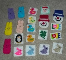 New Hand Made Seasonal & More Refrigerator Magnet Plastic Canvas  New Colorful