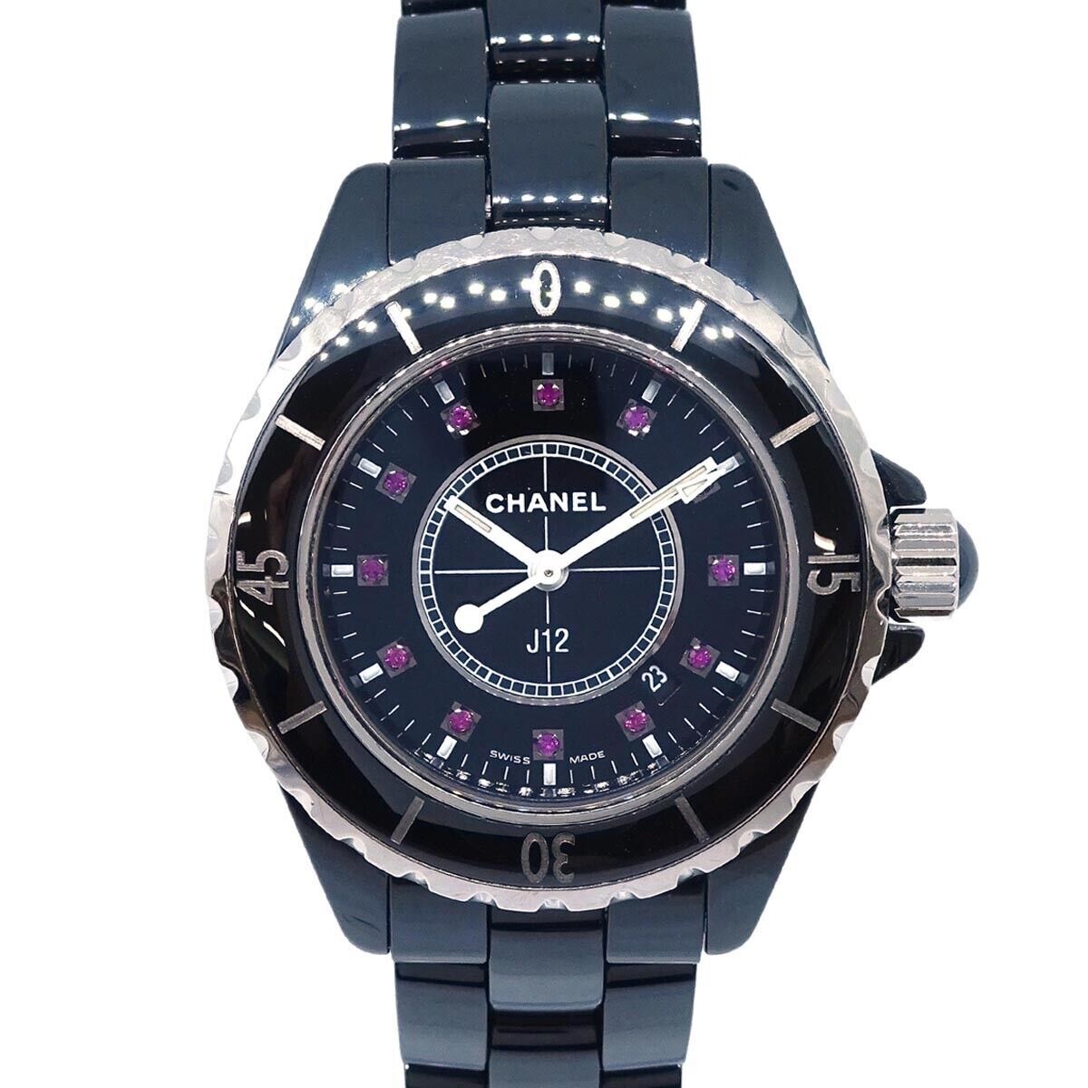Chanel Ref.H1634 J12 Quartz 33mm Watch Ceramic SS Ruby Chanel Ref.H1634 J12 Quartz 33mm Watch Ceramic SS Ruby