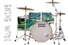 Drum Wrap Percussion Shell Cover Bass Kick Snare Tom DIY- Pistachio Swirl 719