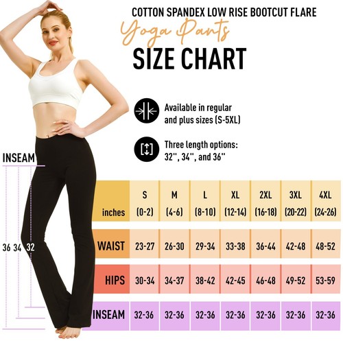 Women Premium Low Rise Bootcut Perfect Fit Flare Yoga Pants 28"-36"inseam XS-5X - Picture 50 of 50