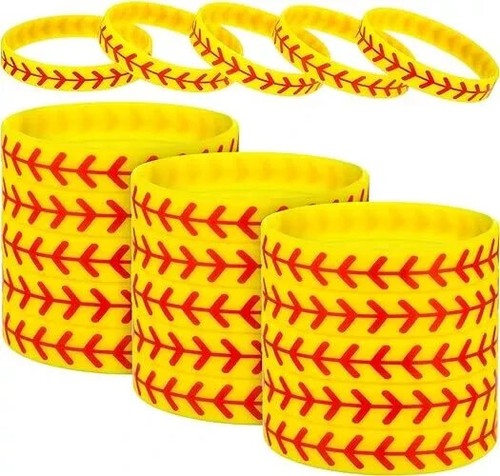 Jovitec 24 Packungen Softball Armband Armband Silikon Geschenk für Spielerteams