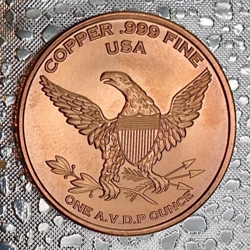 Draped Bust; 1 AVDR oz .999 Fine Copper round - Picture 4 of 4