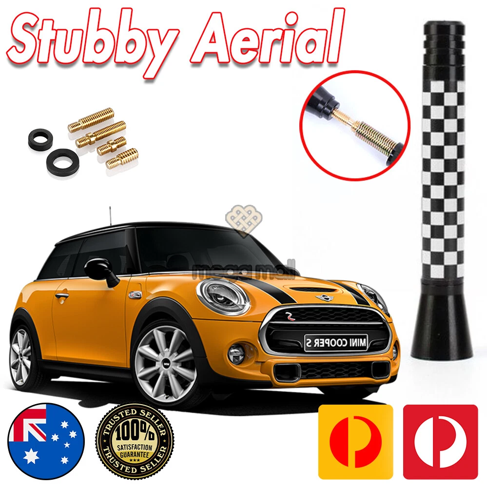Antenna Aerial Stubby Bee Sting for Mini Cooper Convertible checkered flag 7.5