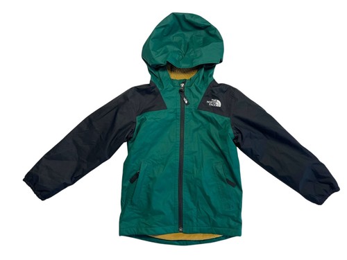 THE NORTH FACE Green/Black DRYVENT FLEECE-LINED JACKET Rain Ski Hike Kid YOUTH 5