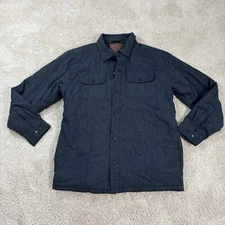 RUGGED ELEMENTS Jacket Mens L Blue Snap Coat Lined NWT