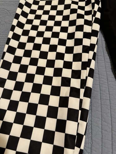 SHEIN Girls Teens Split Leg Black and White Checkered Pants Joggers Size 13/14 y - Picture 2 of 7
