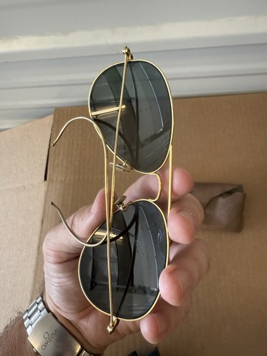 58/14MM VINTAGE B&L RAY BAN USA G15 CABLE WRAP-AROUNDS ARISTA AVIATOR SUNGLASSES - Picture 8 of 24
