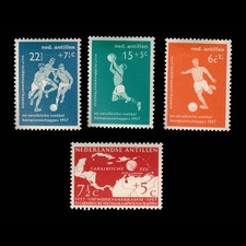 Netherlands Antilles, Scott B31-B34, Sports & Map, 1957, MH, 113892