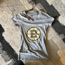 CCM Boston Bruins NHL Shirt S Gray Women National Hockey League Hockey