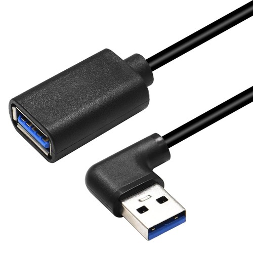 GELRHONR Right Left Angle USB 3.0 Extension Cable,SuperSpeed Black-Left - Afbeelding 7 van 7