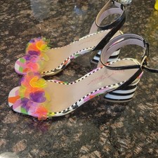 Betsey Johnson Floral Stripe Kove Dress Sandal Size 7.5