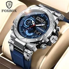 FOXBOX Men Sport Watch Quartz Digital Alarm Luminous Waterproof Wristwatch