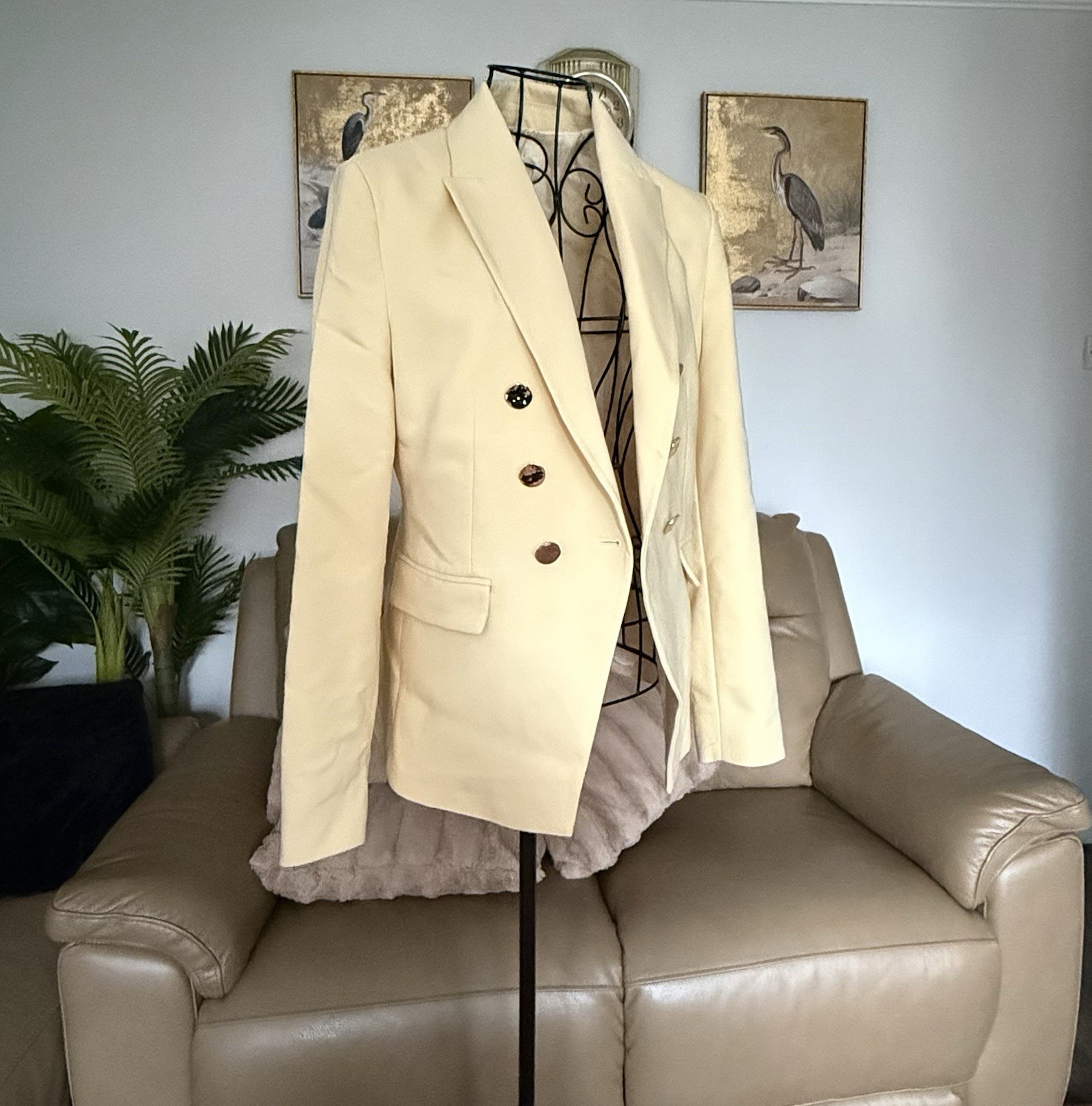 Mango Cream Blazer Size 10 Brand New with Tags Sold Out image 2
