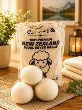Wool Dryer Balls 6 Pack XL, 3 Genuine New Zea...