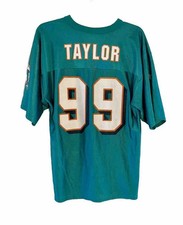 Vintage Jason Taylor #99 Jersey Mens M NFL Players Brand Aqua Classic Logo