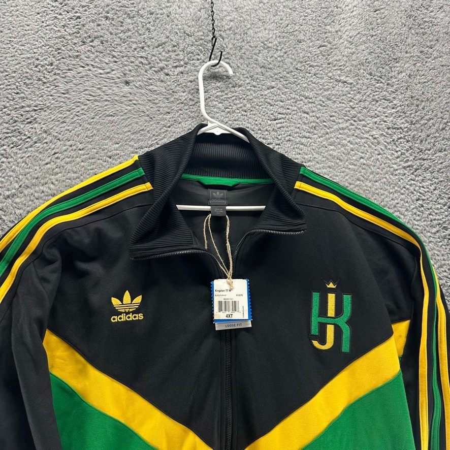 Vintage Adidas Track Jacket Mens 4XLT Jamaica Kimgston Rasta