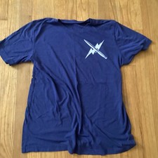 Men's Blue Crew Neck Short Sleeve Graphic Print USA Patriotic T-Shirt