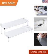Elegant 2-Tier Acrylic Display Shelf - Perfect for Cosmetics  Figures, 12"x6.9"