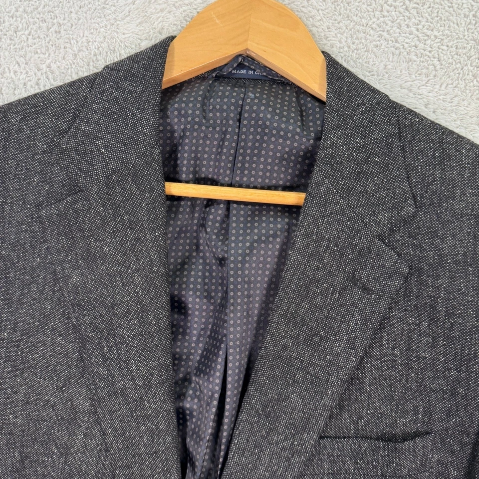 Blazer Ralph Lauren Para Hombres 40L Gris Mezcla de Lana Abrigo Deportivo Ojo de Pájaro Preppy Elástico Foto 2 de 4