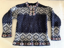 Wool Kid's traditional jumper, Knitted Sweater Natural Style Estonia Sz 130