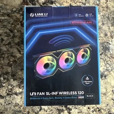 Lian Li UNI FAN SL-INF WIRELESS 120 Reversed Blade 12RSLIN1W3B Triple Pack Black