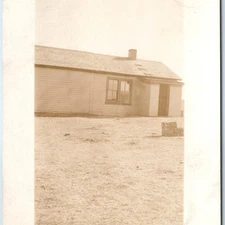 c1920s Unknown Small House Building RPPC Odd Construction Bricks Real Photo A326