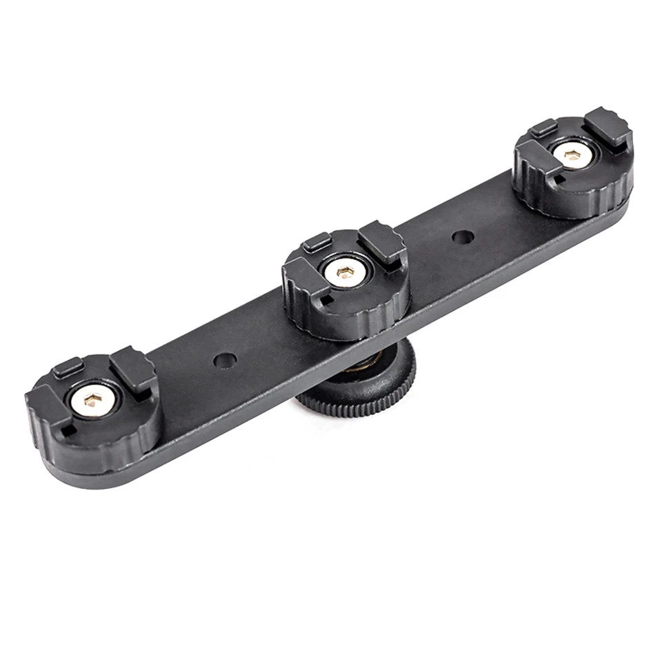 For Triple Hot Shoe Bracket Mount Holder Hot Shoe Camera Support for Fill Light - Image 2 of 4