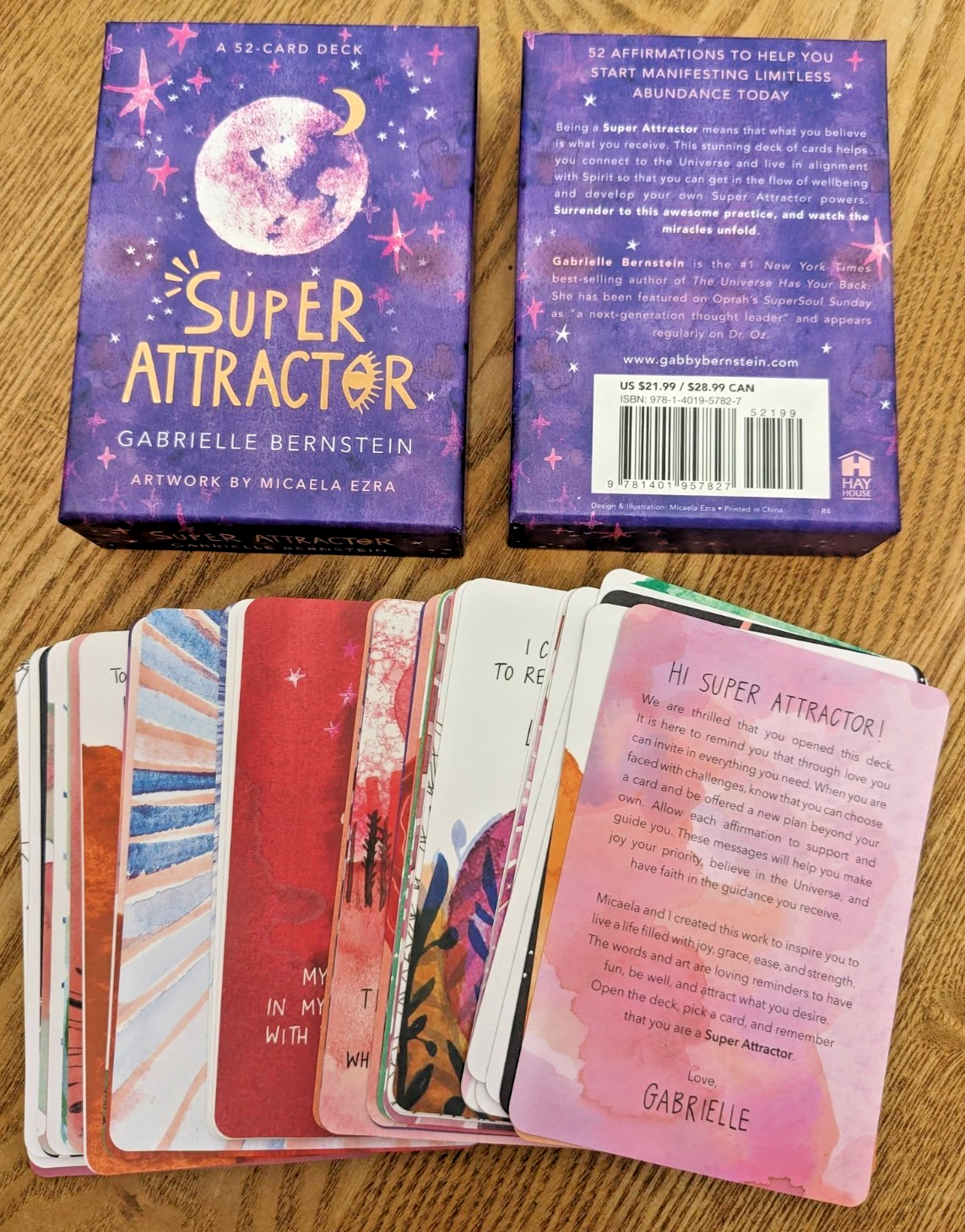 SUPER ATTRACTOR : Oracle Boxed 52 Card Deck - Gabrielle Bernstein Affirmations