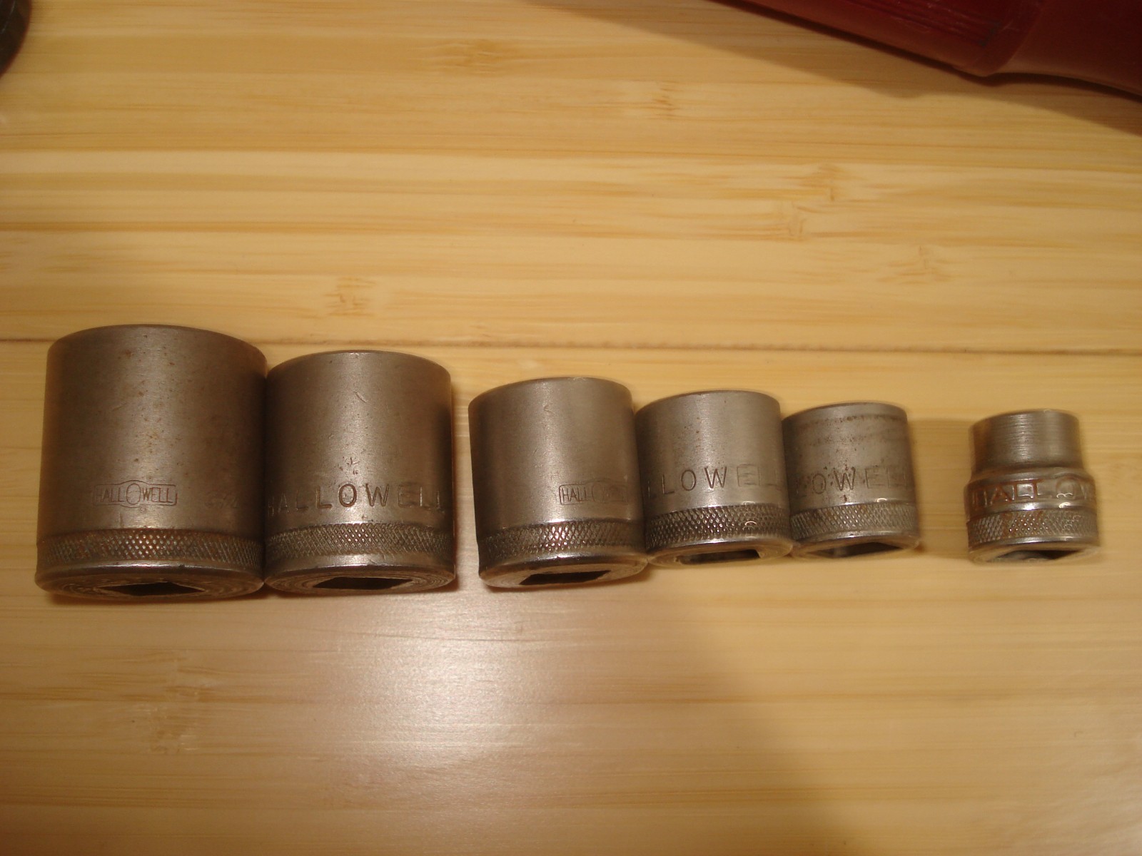 Hallowell SPS Co. Jenkintown PA 6 Socket + 3/8 Driver Set antique vintage