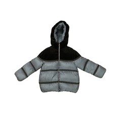 Kids 6 Moncler Down Jacket Coat Hooded Velvet Gray Black Full Zip Parka Puffer