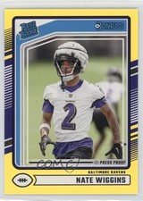 2024 Panini Donruss Rated Rookie Yellow Press Proof Nate Wiggins #391 1d2q