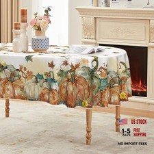 Orange Orange Thanksgiving Leaves Tablecloth 60x84 Inch - Fall Tablecloth