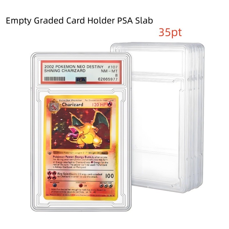 pokemon graded card holder 25/50/75/100Pack Graded Card Holder PSA Style Slab Case For Pokemon 35PT  Cards