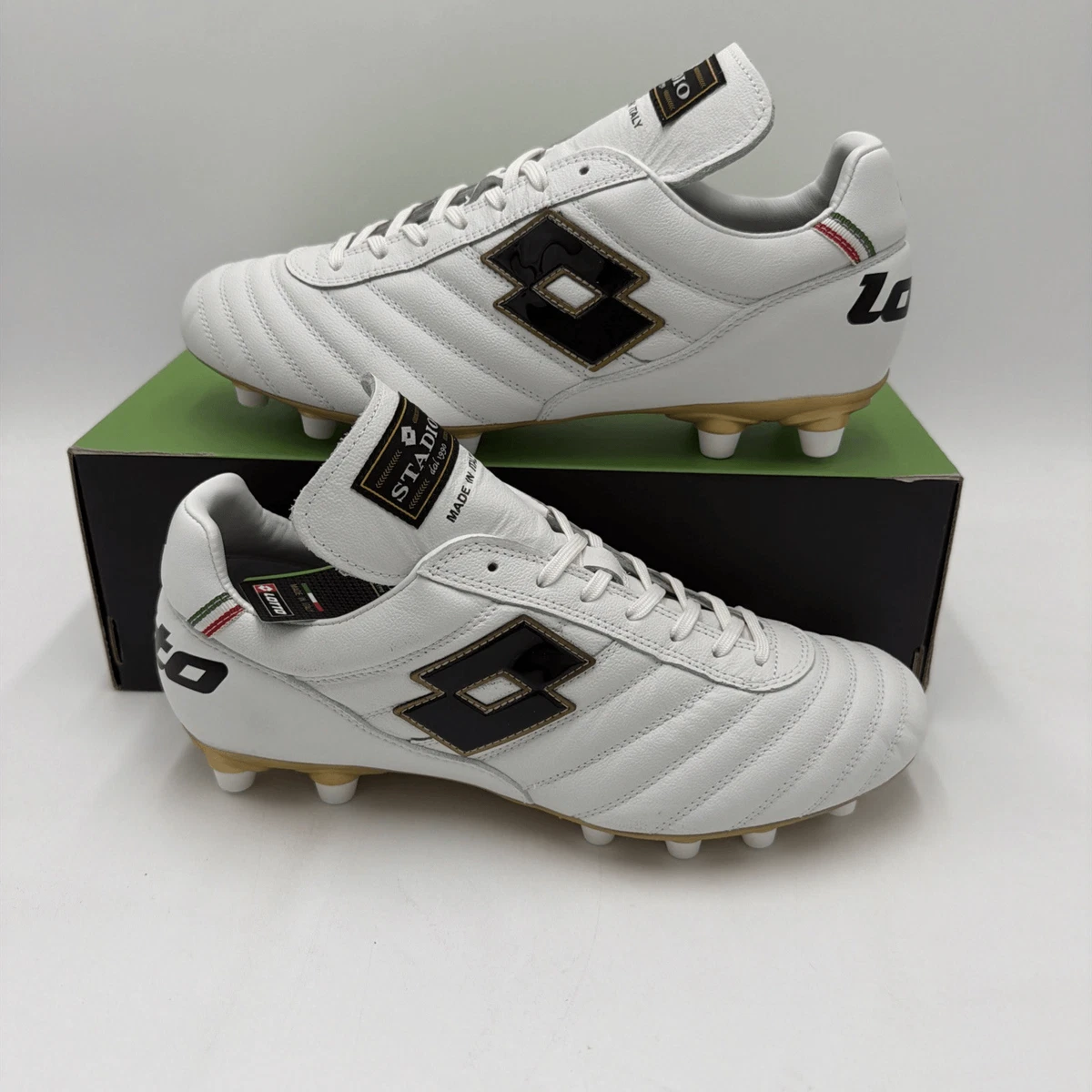 Lotto Stadio Soccer Cleat Shoes Mens Size 8 White Gold Firm Ground 219545 Lotto Stadio 705 FG Soccer Cleats Men main image 2