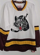 Chicago Wolves CCM Replica Quicklite Storm White Jersey Men Size L NWT Defect