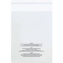 12x18" - 1.5 Mil Resealable Suffocation Warning Poly Bags w/Vent Holes-qty 1000 - Photo 1/1