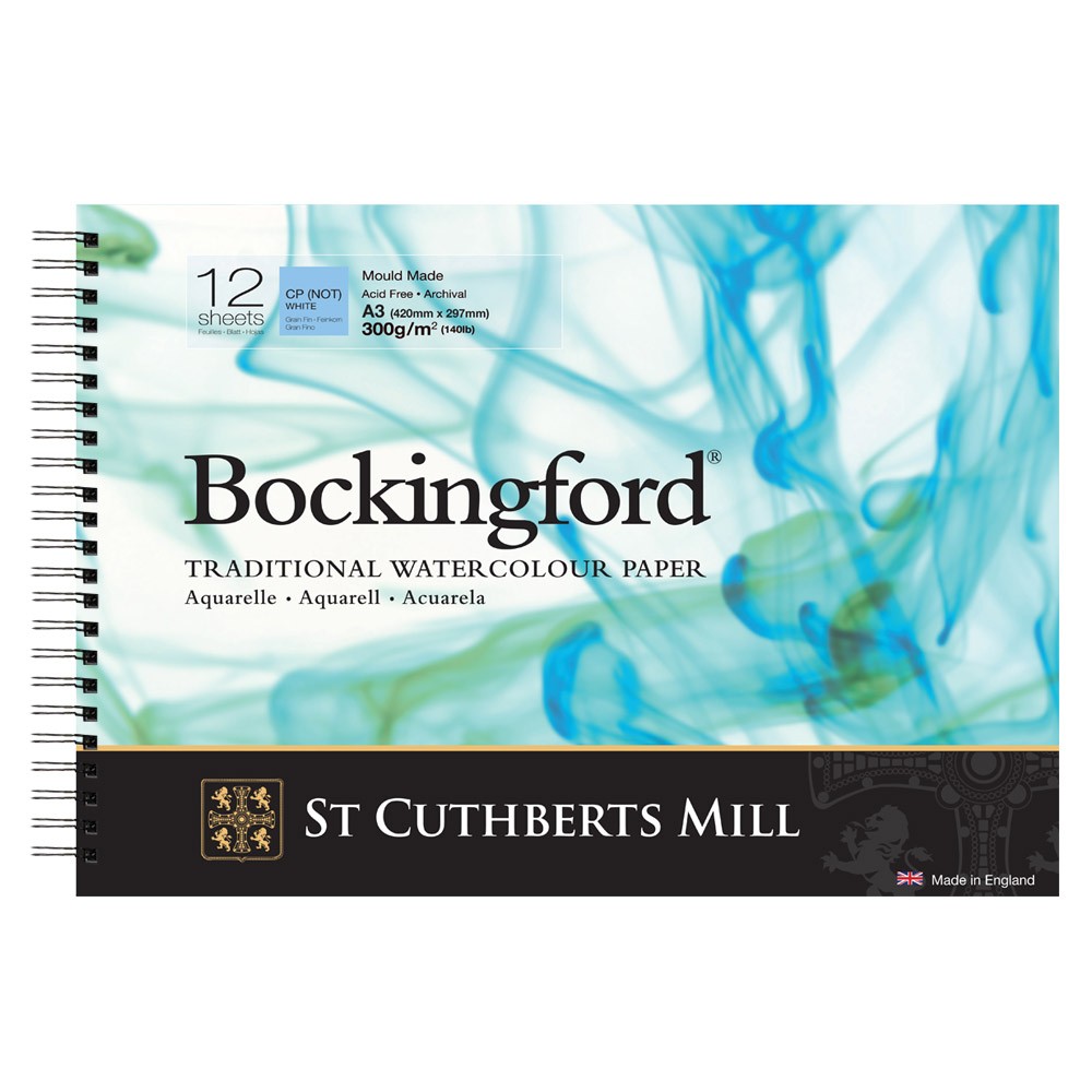Bockingford : Watercolour Paper : Spiral Pad : 300gsm : A3 : Not