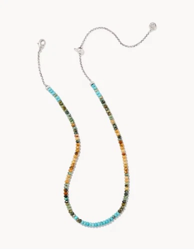 NWT $98 Kendra Scott Yellowstone Montana Turquoise Beaded Stone Strand Necklace