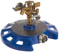 15086 Circular Base Impulse Sprinkler with a Heavy-Duty Metal Base Blue