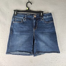 Seven 7 Jean Weekend Shorts Womens 6 Blue Denim 7 Inch Inseam Stretch
