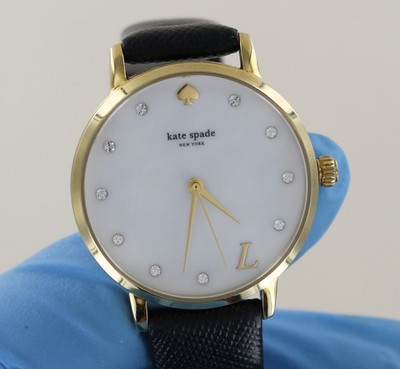 Kate Spade Gold-Tone Watch with Black Strap Leather Strap Kate Spade Watch Warranty Kate Spade Live  main image 4